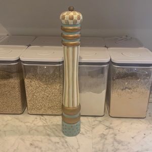 Mackenzie Childs courtly check hand painted pepper grinder